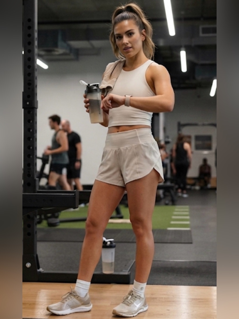 Lululemon Women's High-Waist Performance Shorts in Beige size 4